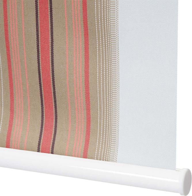 Produktbild Swisshandel24 Rollo 40x160cm weiss/rot/beige, Fensterrollo Seitenzugrollo Jalousie, Sonnenschutz Verdunkelung blic (40 x 160 cm)