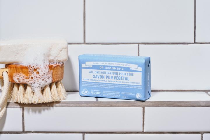 Actual product image Dr. Bronner's All-One Natural Soap Baby-Mild 140g (Hard soap)