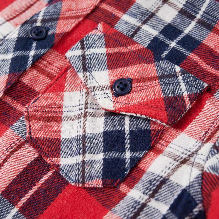 Produktbild VidaXL Kinderhemd Karomuster Rot und Marineblau 116,Material: 100 (116)