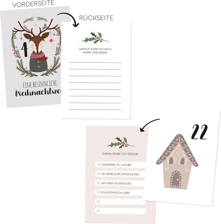 Produktbild Papierdrachen Adventskalenderset - 24 Karten zum Ausfüllen