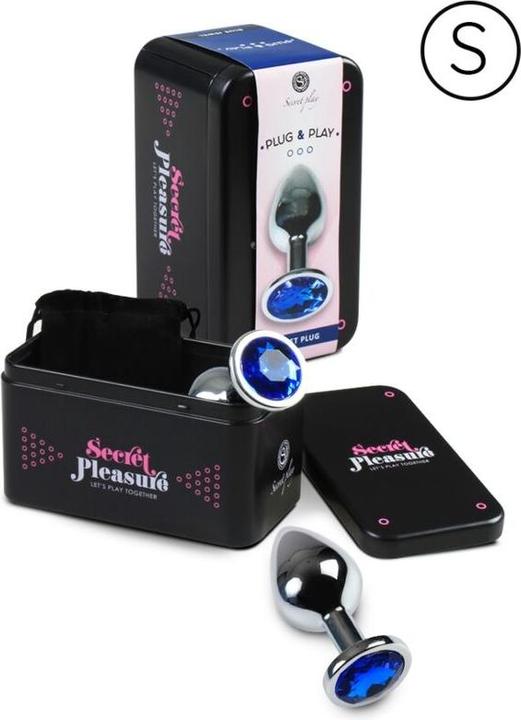 Image du produit Secret play Plug anal en métal avec butoir en diamant (bleu)