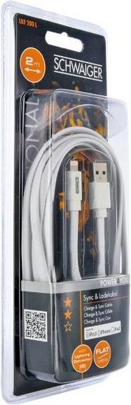 Image du produit Schwaiger LKF200L532 Câble USB A Lightning blanc de 2m (2 m, USB 2.0)