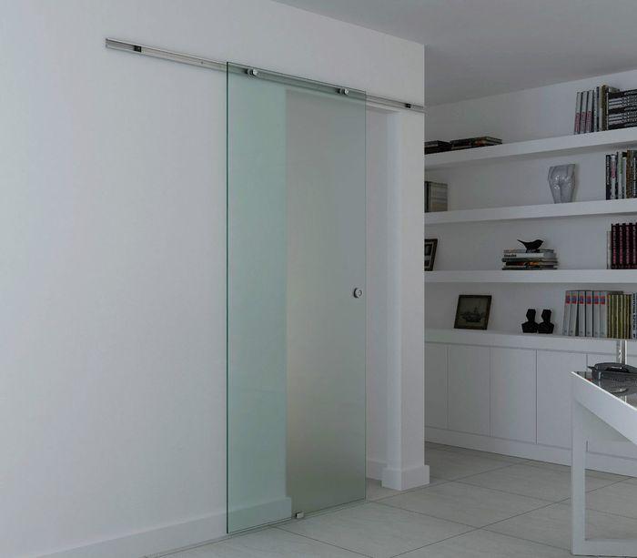 Produktbild Swisshandel24 Glasschiebetür Schiebetür Glastür Zimmertür Mattglas 775 / 900 / 1025 x 2050 mm