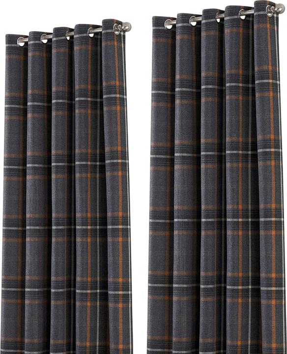 Actual product image Riva Home Aviemore Checkered Eyelet Curtains (168 x 137 cm)