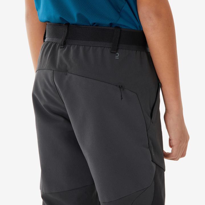 Produktbild Quechua Kids’ softshell hiking trousers, 7-15 years, MH900 - Grey/Black (10, 11, 12)