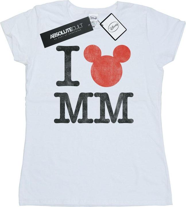 Actual product image Disney Womens/Ladies I Love Mickey Mouse Cotton T-Shirt (XXL)
