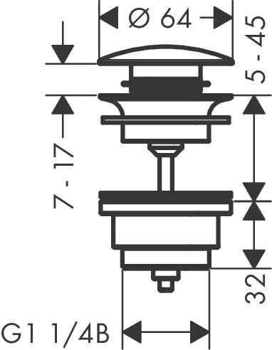 Actual product image hansgrohe Push-Open waste set for washbasin and bidet mixers