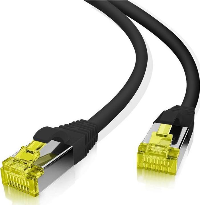 Produktbild Helos GRS zertifiziertes Cat 6a Patchkabel mit Cat 7 Rohkabel TPE schwarz 10,0m (S/FTP, CAT7, 10 m)