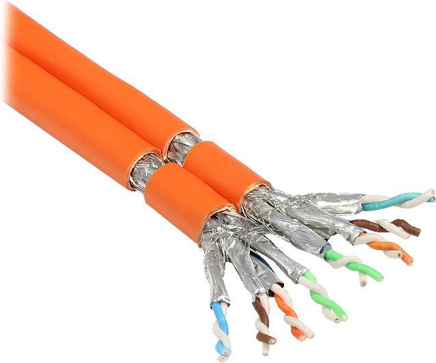 Produktbild Good Connections Verlegekabel,Cat.7 Rohkabel, S/FTP, PiMF, 1000MHz, 2x4P Duplex, AWG23, FRNC-B, orange, 25m (S/FTP, CAT7, 25 m)