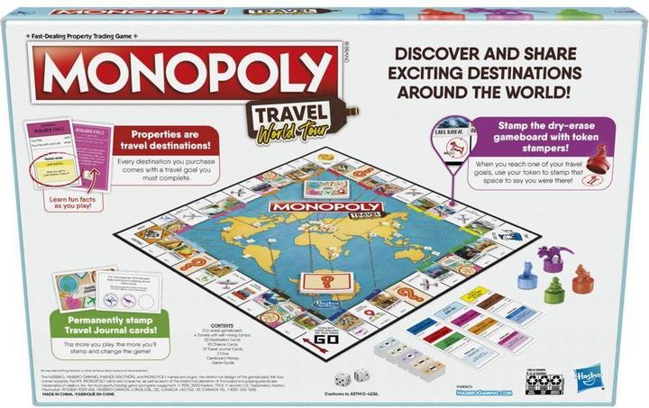 Actual product image Hasbro Gaming Travel World Tour Monopoly Travel World Tour Board game Family (Finnish)