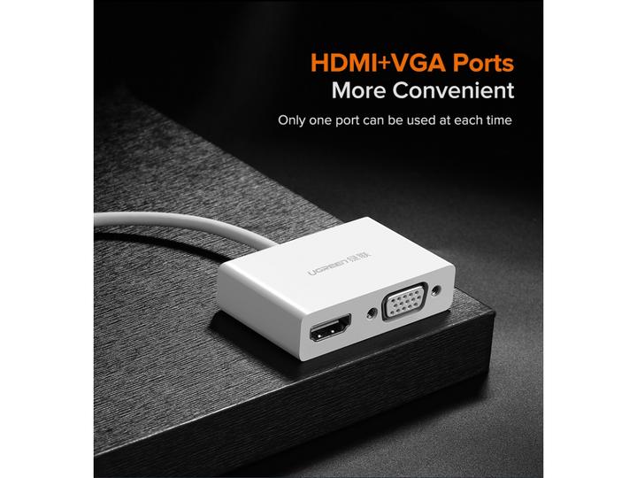 Actual product image Ugreen USB-C to HDMI + VGA Adapter (USB-C, VGA, HDMI, 3 cm)