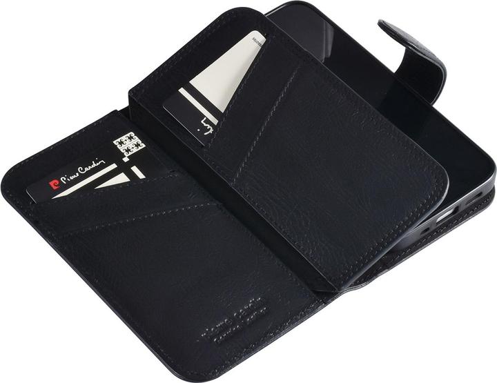 Produktbild Pierre Cardin Case iPhone 13 Mini - Echt Leder Book Case schwarz & 6 Kartenfächer (Apple iPhone 13 mini)