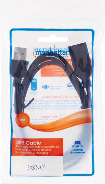 Actual product image Manhattan USB A — USB A (1 m, USB 2.0)