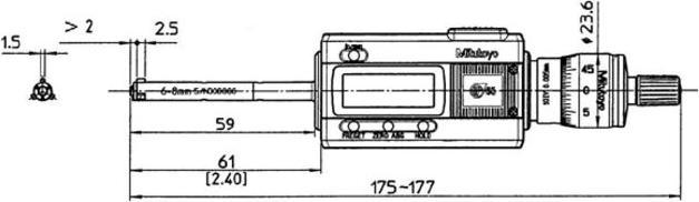 Produktbild Mitutoyo Innenmessschraube 3-Punkt Digital 8-10 mmIP65 Ti-Legierung (mm)