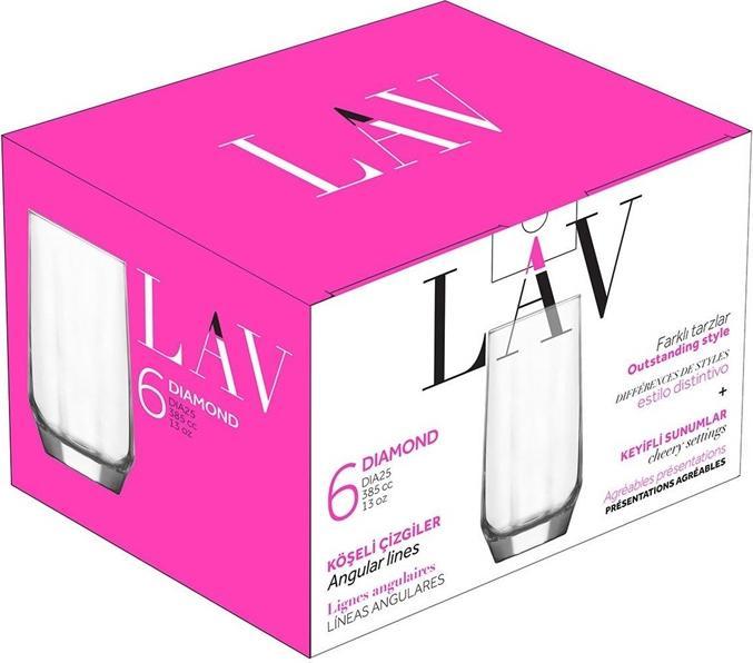 Actual product image LAV GLASSES 6PCS 385 ML DIA25F