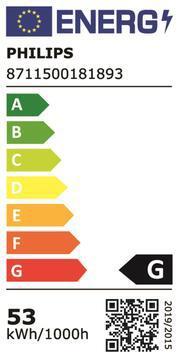 Energy Label Philips Discharge lamp (E27, 50 W, 3500 lm, 1 x, G)