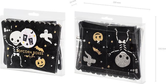 Actual product image Partydeco Halloween Popcorn Bag Skeleton Motif (6 x)