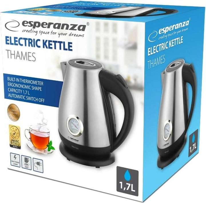 Image du produit Esperanza EKK029 Chaîne électrique avec thermomètre 1.7 L 2200 W Inox (1.70 l, Prise UE)