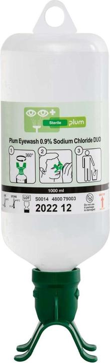 Actual product image Plum Eye wash bottle 1000 ml NaCl 0.9% DUO (First aid set accessories)