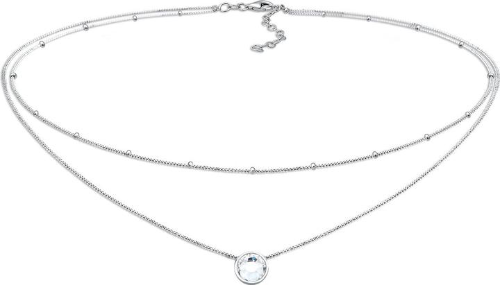 Image du produit Elli Collier Choker Layer cristal chaîne à boules 925 argent (Argent sterling 925, Cristal de verre, 36 cm)