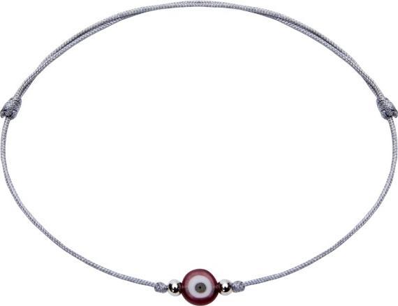 HCA Armband - "Magic Eye" - Lila (Stoff Augen aus Kunststoff Kugeln aus Edelstahl, teilweise vergoldet oder rosévergoldet in der Länge verstellbar Nickelallergiefrei)