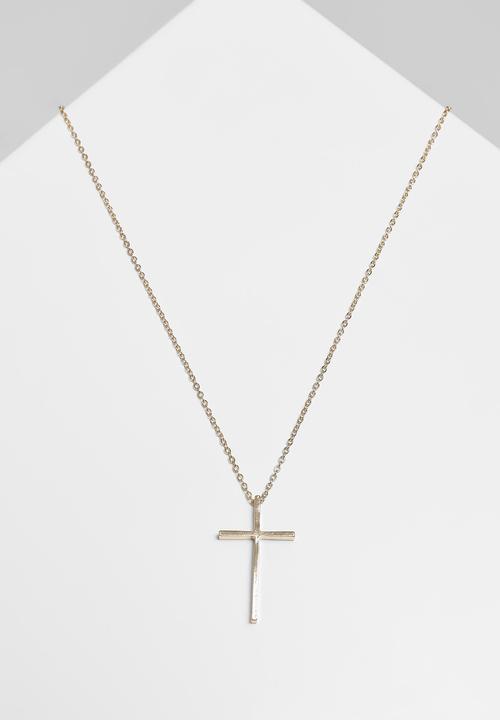 Actual product image Urban Classics Big Basic Cross Necklace - 14863 (60% zinc, 40% iron)