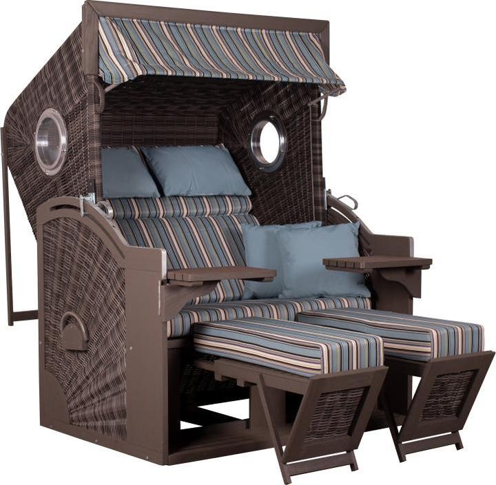 Image du produit DeVries Fauteuil-cabine de plage Amrum XL Pin - Édition spéciale - PE stone grey Des. 444