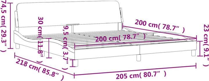 Immagine prodotto VidaXL Struttura letto con testiera in velluto (200 x 200 cm)