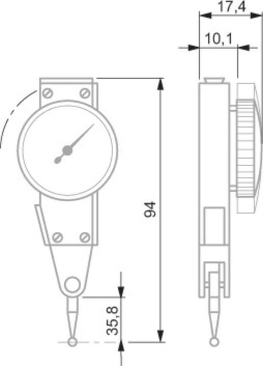 Actual product image Tesa TAST lever gauge/lateral 0.02 mm Abl. meas. w. (mm)