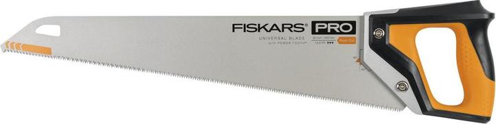 Actual product image Fiskars Pro hand saw for wood, laminate and PVC, saw blade length: 50 cm, 9 TPI, Black/Orange, PowerT