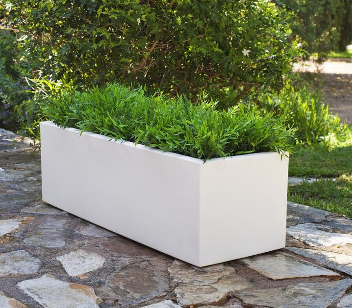 Actual product image Newgarden JARA 100 Planter XXL large square 100x40x36cm white 61L with water reservoir outside