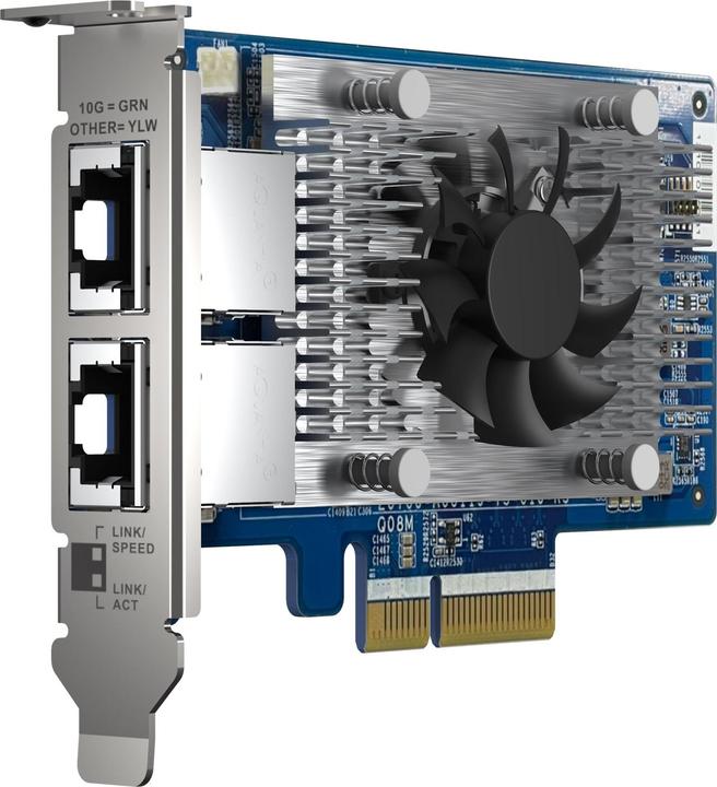 Produktbild QNAP Dual-port 10GBASE-T, 10GbE, network expansion card, Intel X710 PCIe Gen3x4