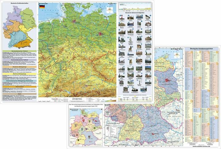 Immagine prodotto Deutschland physisch/politisch mit Basiswissen Duo-Schreibunterlage