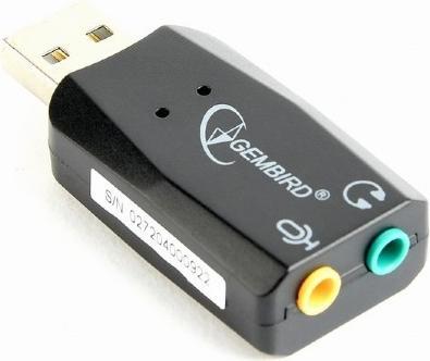 Actual product image Gembird SC-USB2.0-01 - USB 2.0 - 2 x 3.5mm - Black (USB 2.0)