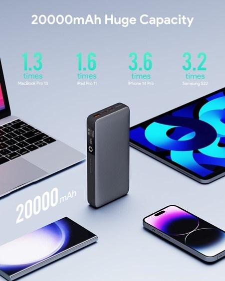 Actual product image Aukey SprintX (20000 mAh, 65 W, 74 Wh)
