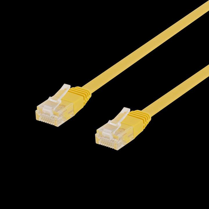Produktbild Deltaco U/UTP Cat6 patch cable flat 0.5m 250MHz yellow (U/UTP, CAT6, 0.50 m)