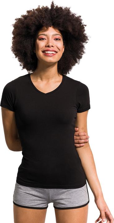 Produktbild Skinni Fit Feel Good Stretch TShirt mit VAusschnitt Kurzarm (XS)