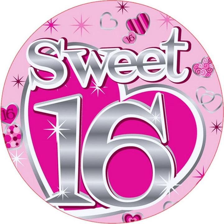 Actual product image Kaleidoscope Party Sweet 16 Jumbo Badge