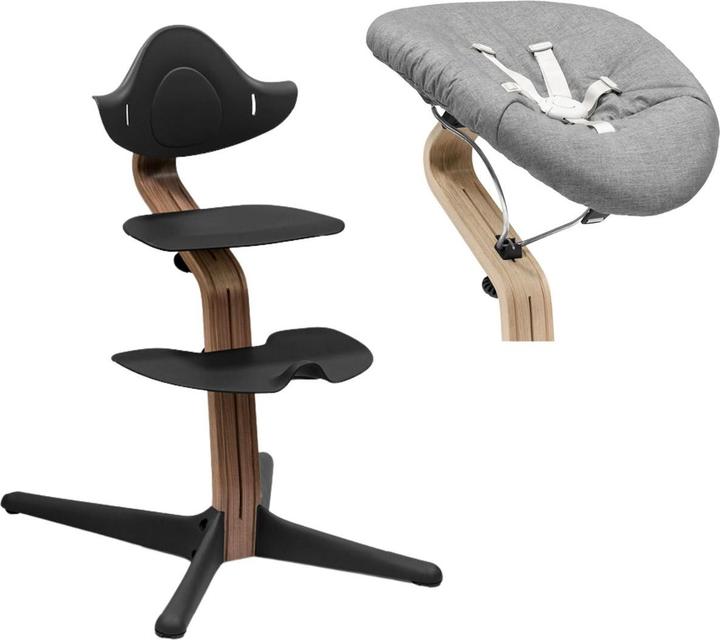 Image du produit Stokke Nomi Walnut Stuhl inkl. Newborn Set (Chaise haute)