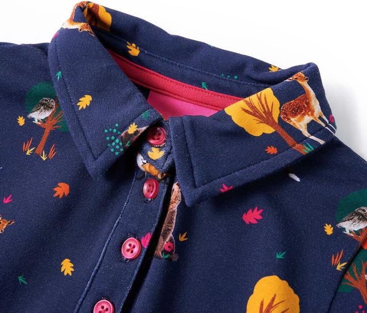 Immagine prodotto VidaXL Abito da bambino con maniche lunghe e coulisse blu navy (116)