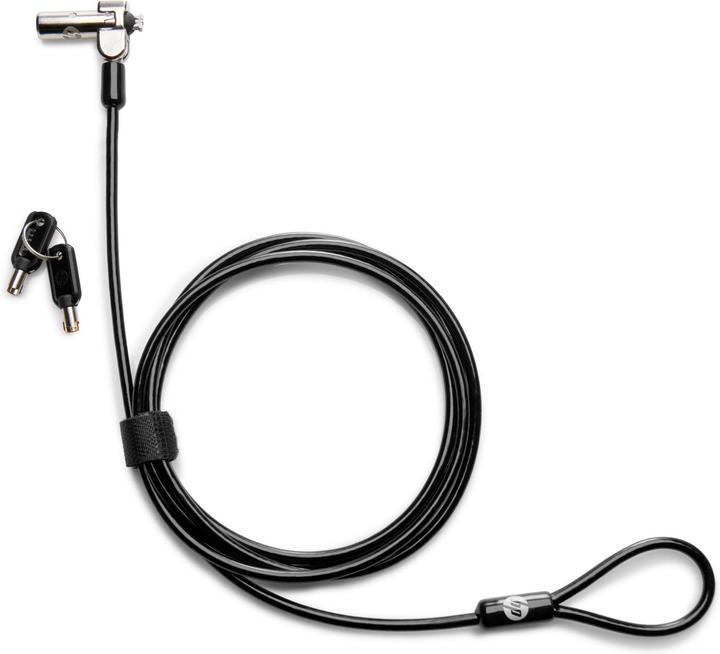 Actual product image HP Nano Master Keyed Cable Lock, 1.83 m, Code, Galvanized steel, Black, Metallic