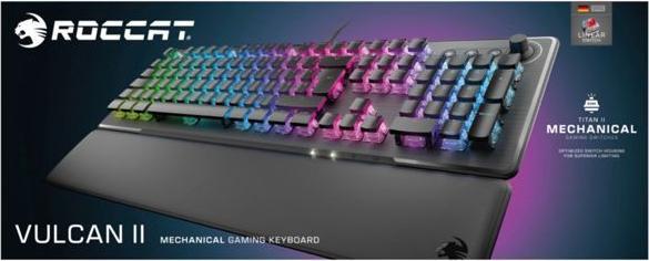 Productafbeelding Roccat Vulcan II, zwart gaming toetsenbord, rode schakelaar (NL, Bedraad)