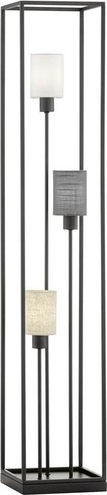 Image du produit Fischer & Honsel Honsel Lampadaire Isko - noir sable/abat-jour en lin blanc+gris+sable (40430) (E14)