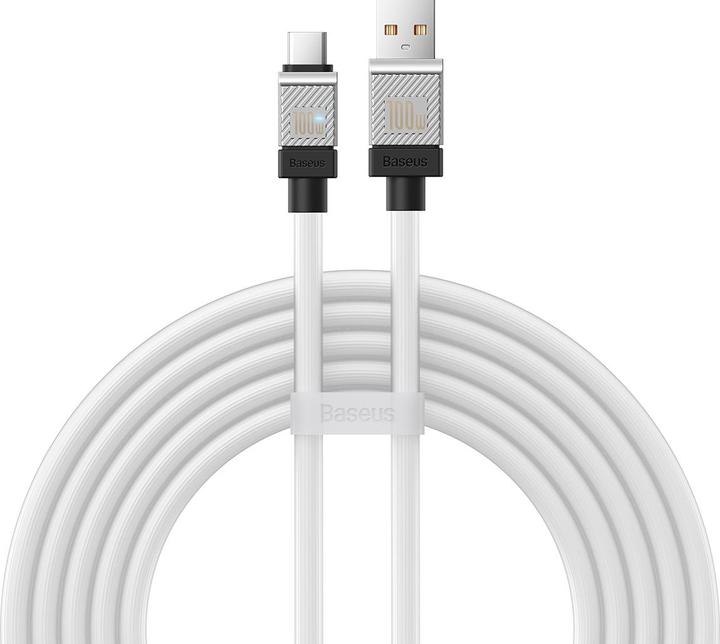 Actual product image Baseus Cable USB do USB-C CoolPlay 100W 2m (white) (2 m, USB 3.2 Gen 1)