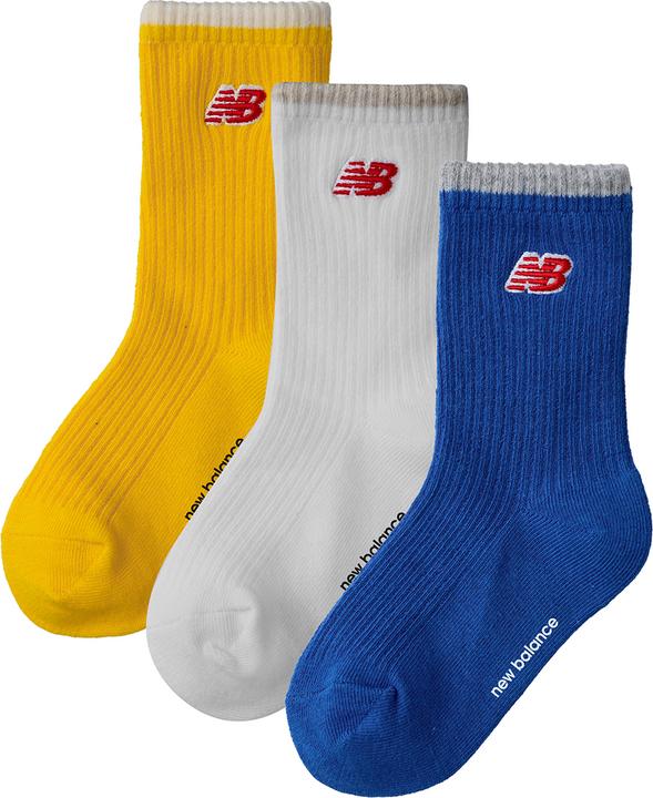 Immagine prodotto New Balance Calzini a metà polpaccio con logo Patch per bambini 3 paia (confezione da 3, L)