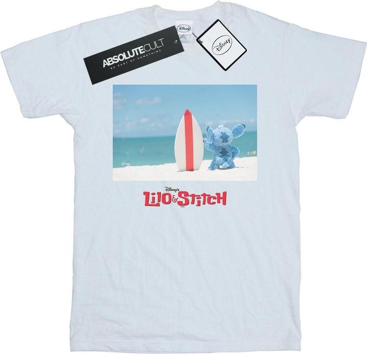 Actual product image Disney Womens/Ladies Lilo And Stitch Surf Beach Cotton Boyfriend T-Shirt (XL)