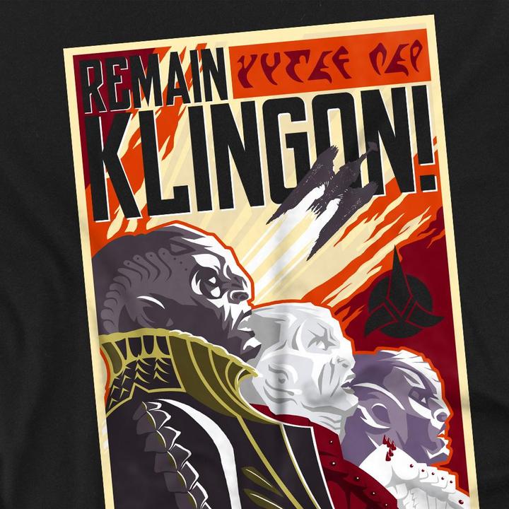 Actual product image Universal Textiles Mens Remain Klingon Poster T-Shirt (S)