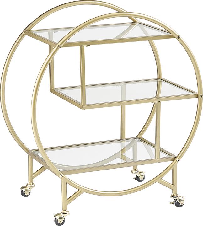 Image du produit Beliani Chariot de service métal / verre or 3 plateaux COLTON