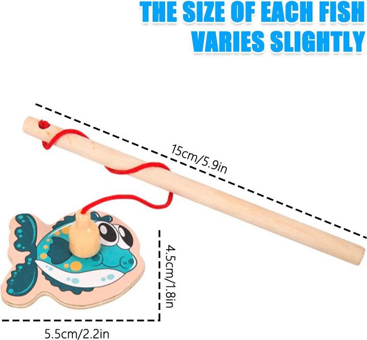 Immagine prodotto Activity Board Giocattolo da pesca per bambini set di giochi da pesca magnetici in legno canna da pesca cartone