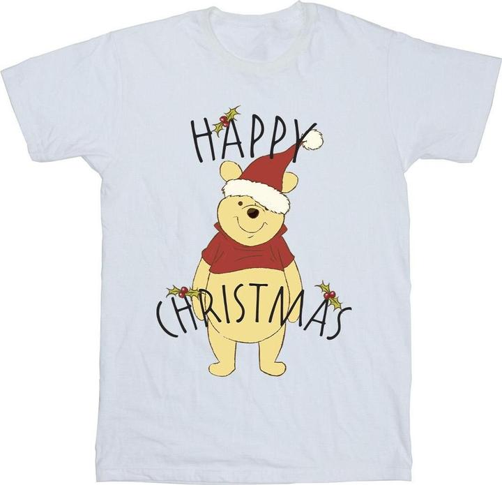 Disney Winnie The Pooh Happy Christmas Holly TShirt (XXL)